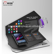 Increase Customer Loyalty Acrylic Laptop Cell Phone Display Table With Holder Store Fixtures Displays
